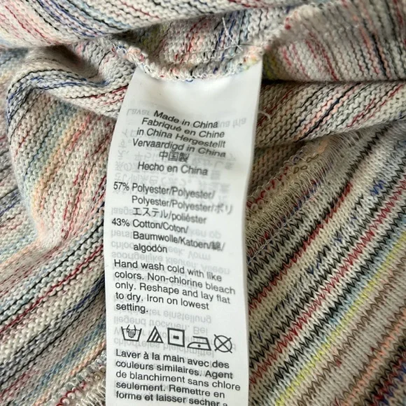 Madewell Bubble-Sleeve Crop Top in Rainbow Stripes Size Large - Picture 6 of 10